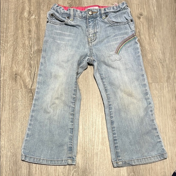 4/$30 Kids Blue Denim Jeans with Rainbow Detail - Picture 1 of 1